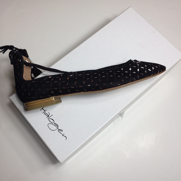 Halogen Nella Ghillie Black Ballet Women's Flats - Picture 7 of 9